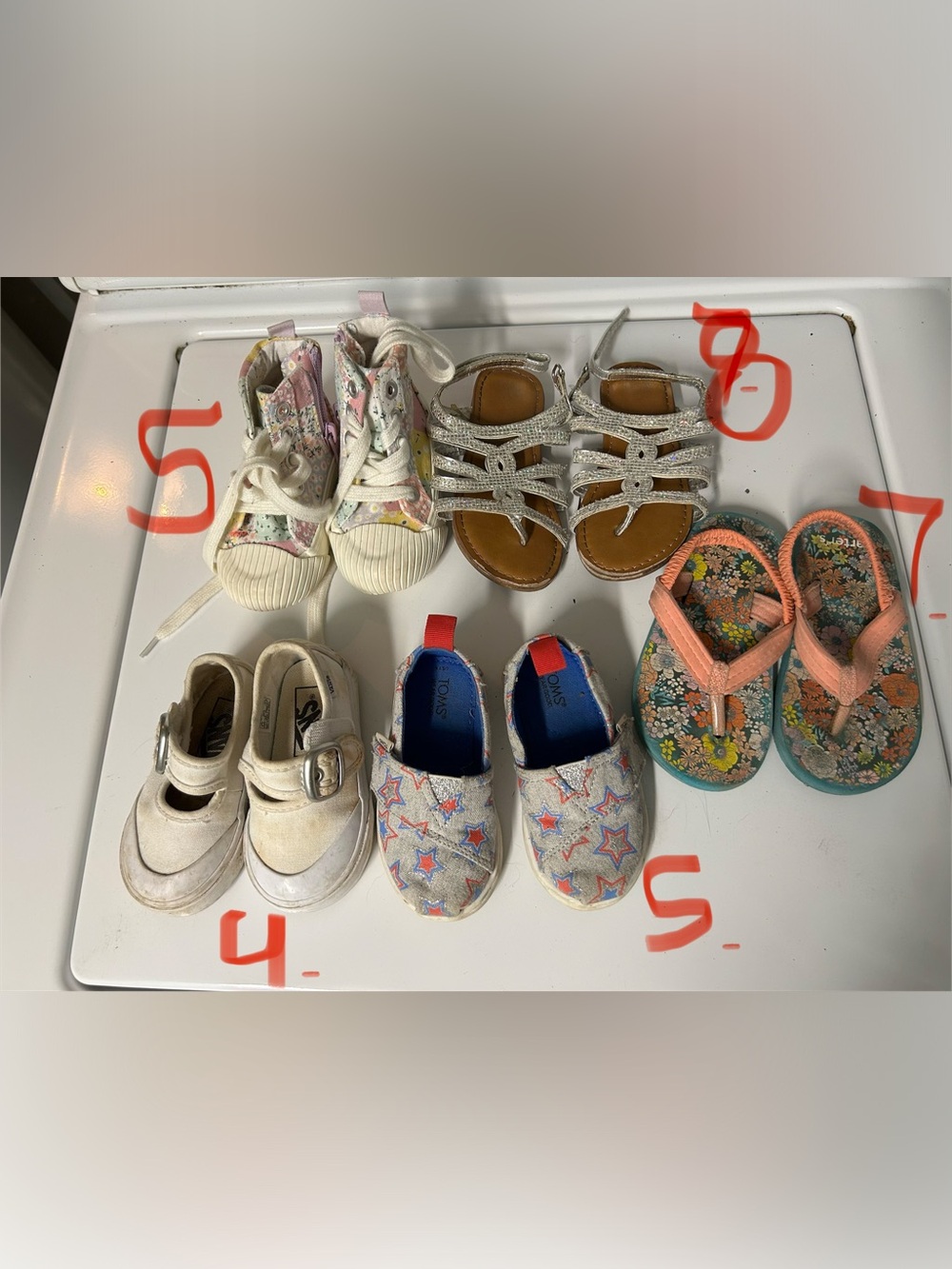 Vans, Tom’s, cat and jack, Kids Silver Star-Print Slip-On Sneakers